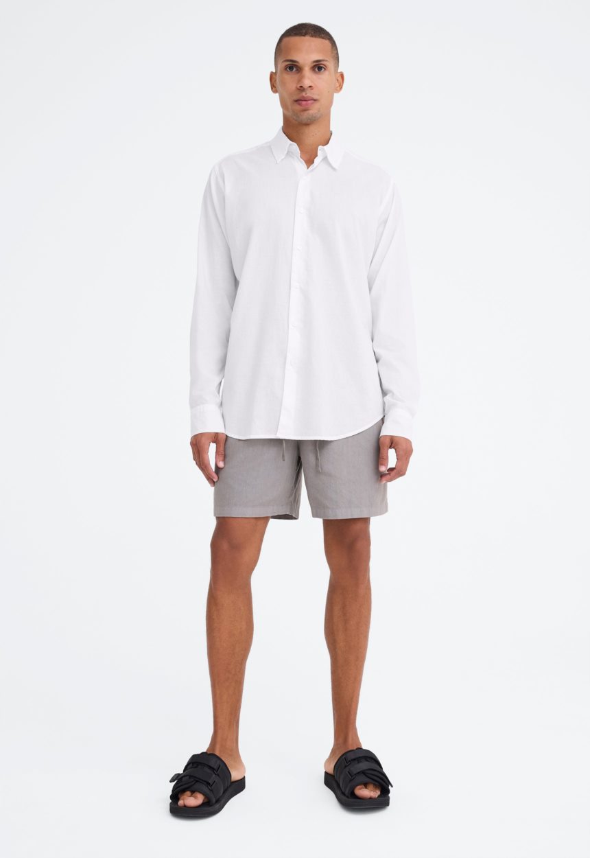 Jac + Jack Folded Collar Cotton Shirt - White